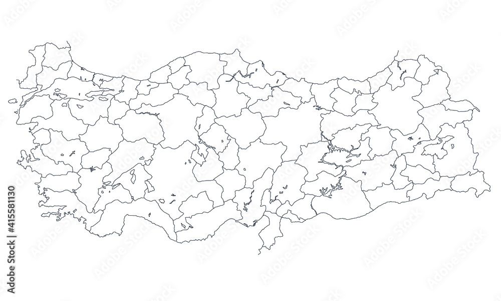 Empty Turkey map. Vector image.