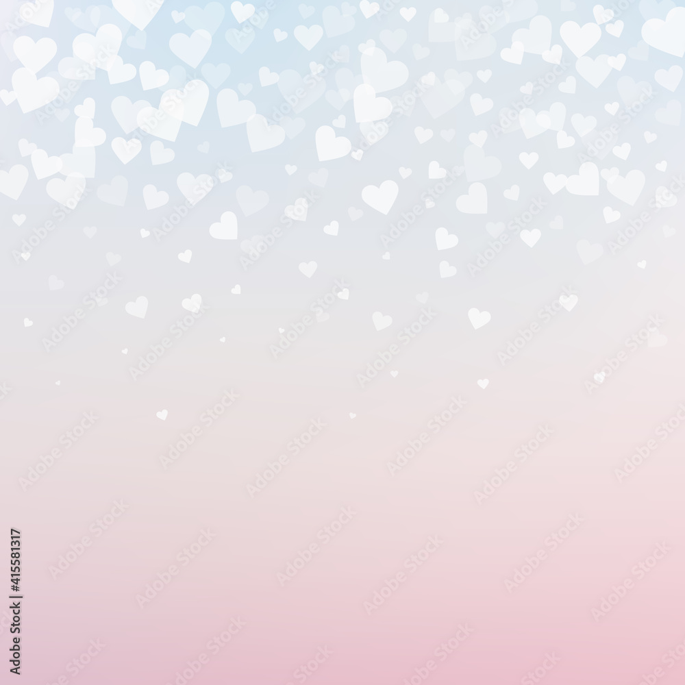 White heart love confettis. Valentine's day gradie White heart love confettis. Valentine's day gradie