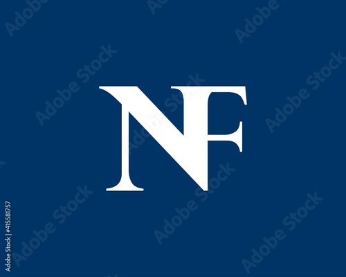 NF FN letter logo design vector template