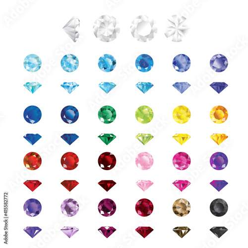 Round shape of stone and diamond for jewelry designer