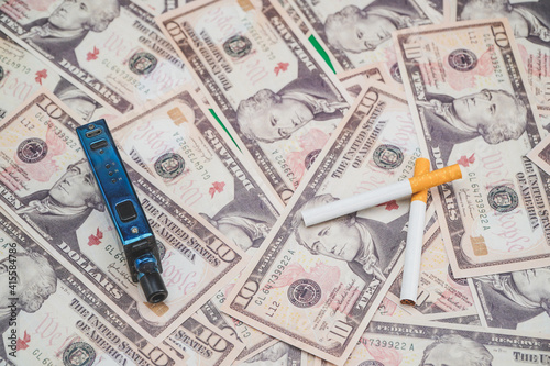 Wallpaper Mural cigarettes and vape with a background of money Torontodigital.ca