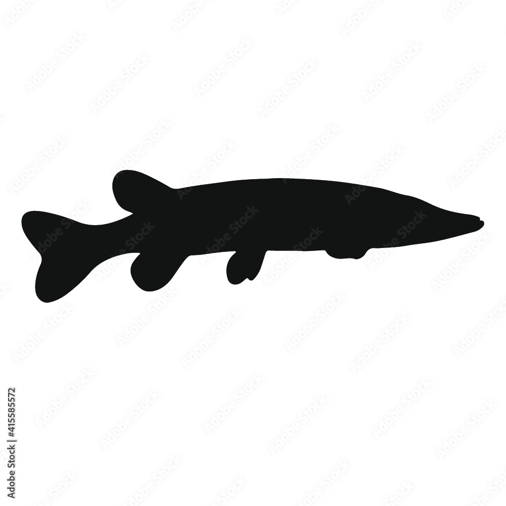 Pike fist as black silhouette illustration Pike fist as black silhouette illustration