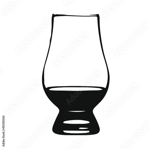 Glencairn whisky glass for scotch black illustration