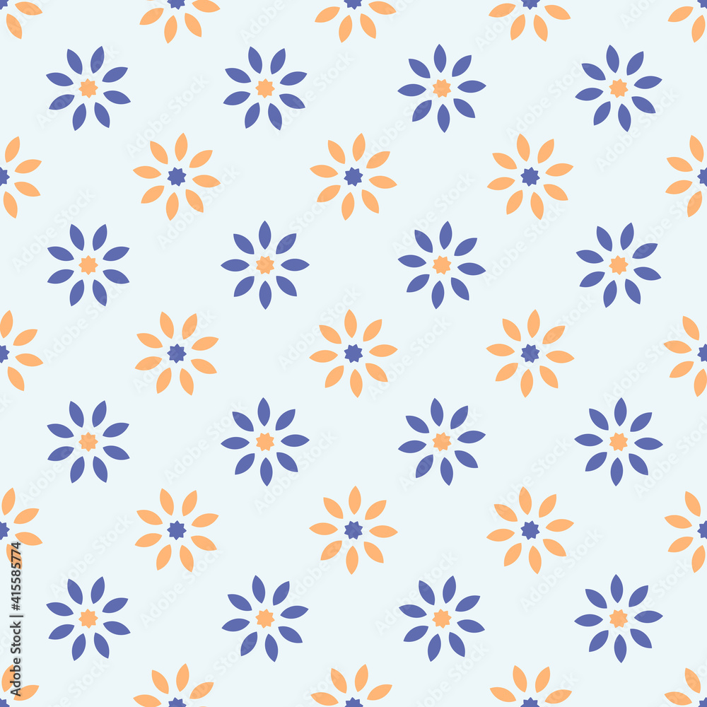 Seamless floral pattern. Beautiful texture for textile, paper print, scrapbooking or wallpaper. Vector illustration. Cute colorful trendy background. Seamless floral pattern. Beautiful texture for textile, paper print, scrapbooking or wallpaper. Vector illustration. Cute colorful trendy background.