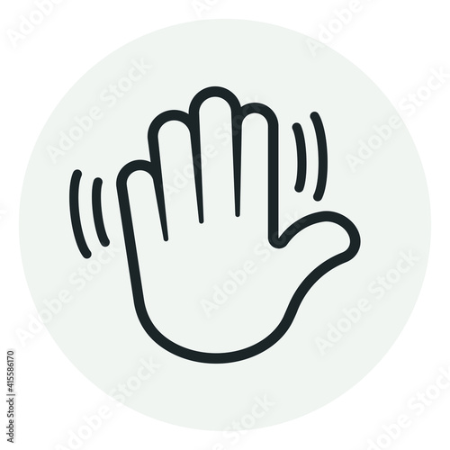 Flat clubhouse waving hand icon. Trandy picture. isolated on white. photo