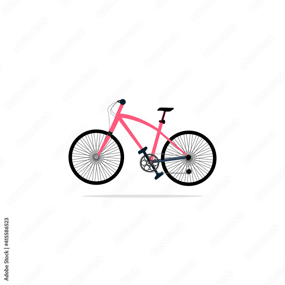 BIKE FOR CYCLING ON CITY ROAD VECTOR ILLUSTRATION