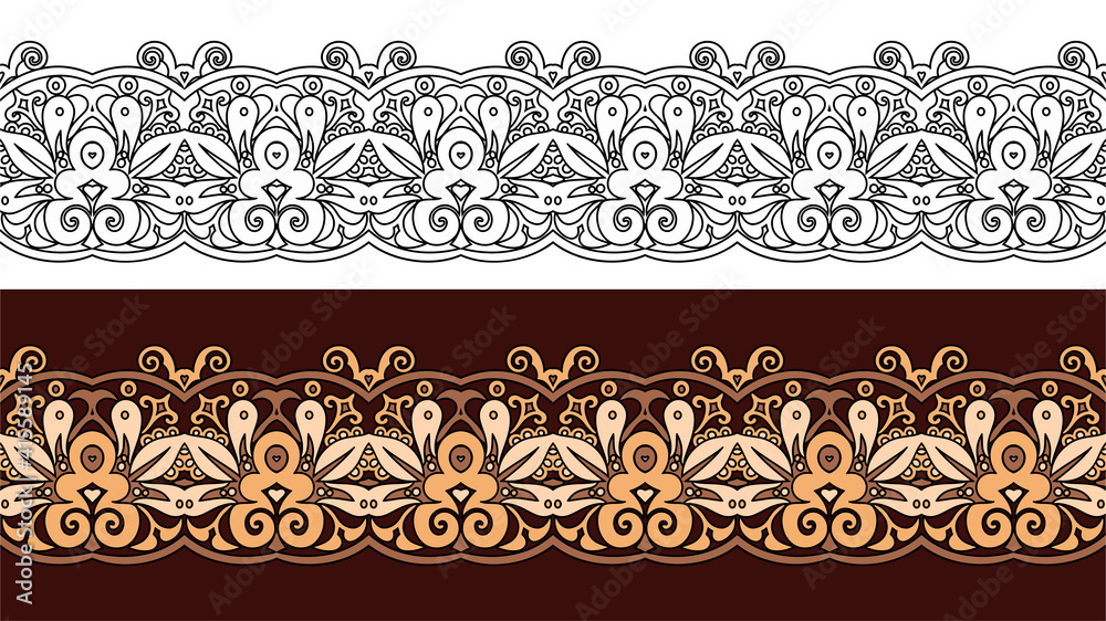 Vector abstract decorative nature ethnic ornamental stripes set Vector abstract decorative nature ethnic ornamental stripes set