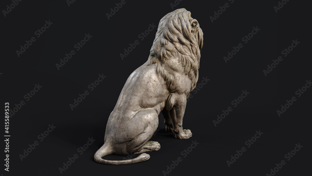 Sitting Lion 3d Sculpture