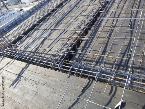 deck rebars on the construction site