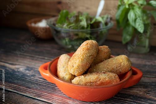 
Delicious plate of freshly made and ready-to-eat croquettes