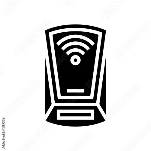 scanning rfid device glyph icon vector. scanning rfid device sign. isolated contour symbol black illustration