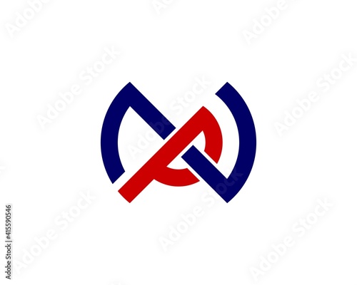 NP PN letter logo design vector template
