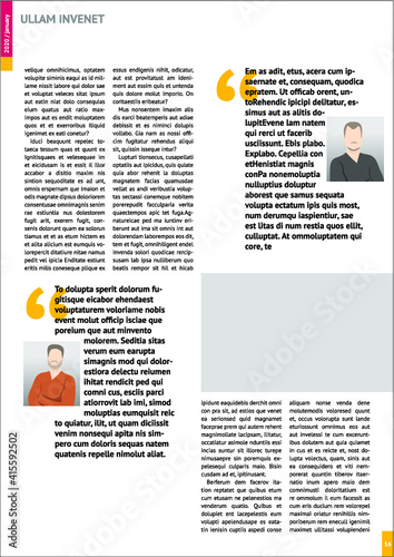 magazine mockup with pink headers
