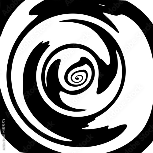 Vector spiral. Spiral. The concentric circles. The silhouette of the spiral. Effect, hypnosis, the symmetry of the spiral. Abstract background, design element.