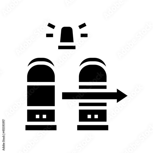 technology rfid for access glyph icon vector. technology rfid for access sign. isolated contour symbol black illustration