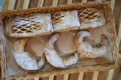 Rugelah with jam. Home baking. Rugelah with jam. photo