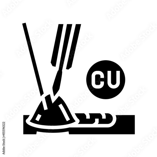 copper welding glyph icon vector. copper welding sign. isolated contour symbol black illustration