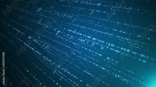 Digital network technology futuristic theme animation concept. Abstract grid perspective motion graphic seamless looping background.
