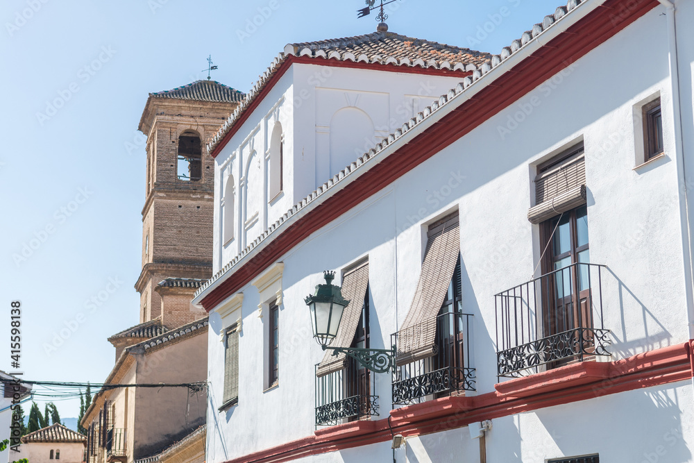 beautiful streets of albaicin district in granada, Spain