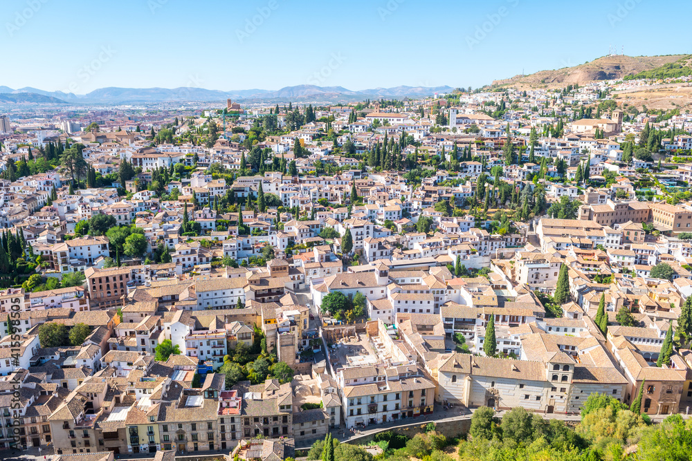 panoramic views of granada city, Spain