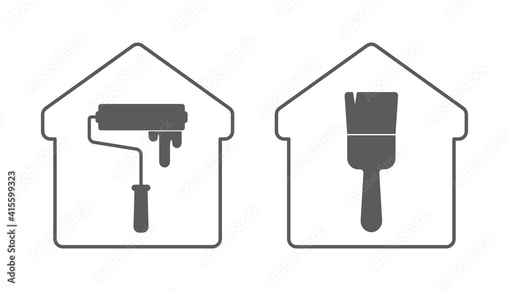 painting icon tool brush roller painting icon tool brush roller