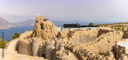 the Bateria de Castillitos fortress in the mountains of the Costa Calida on the Mediterranean Sea in Murcia