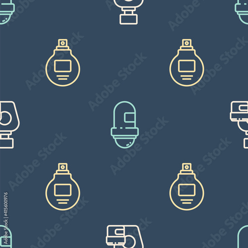 Set line Cream or lotion cosmetic tube, Perfume and Antiperspirant deodorant roll on seamless pattern. Vector.