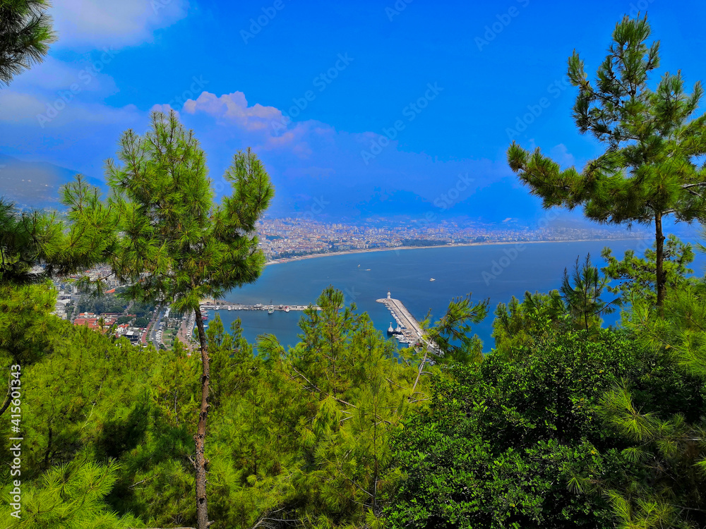 mountain landscape with sea view
