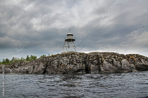 Lighthouse on the rocky shore