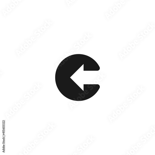 Modern creative elegant, unique artistic black and white color. letter C arrow logo icon vector