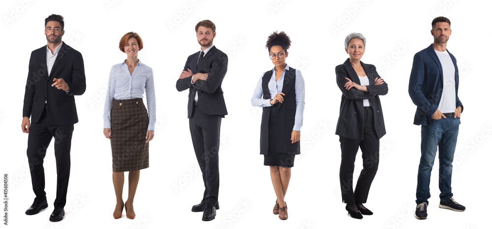Business people on white