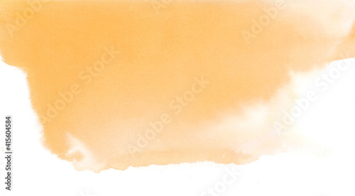 hand drawn orange watercolor paint background. 