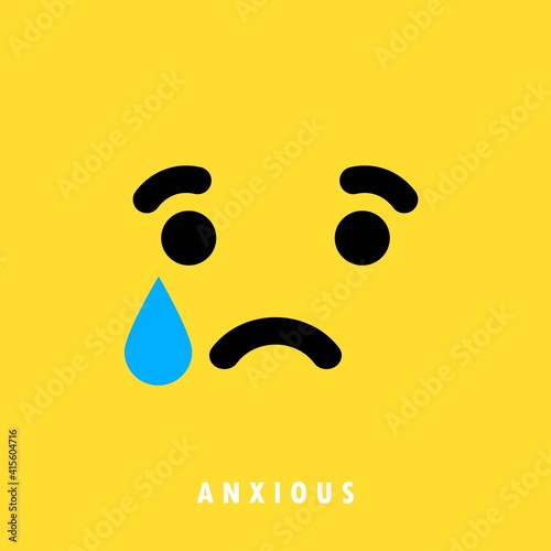 Anxiety emoticons emoji banner. Social media reaction concept. Vector EPS 10. Isolated on background