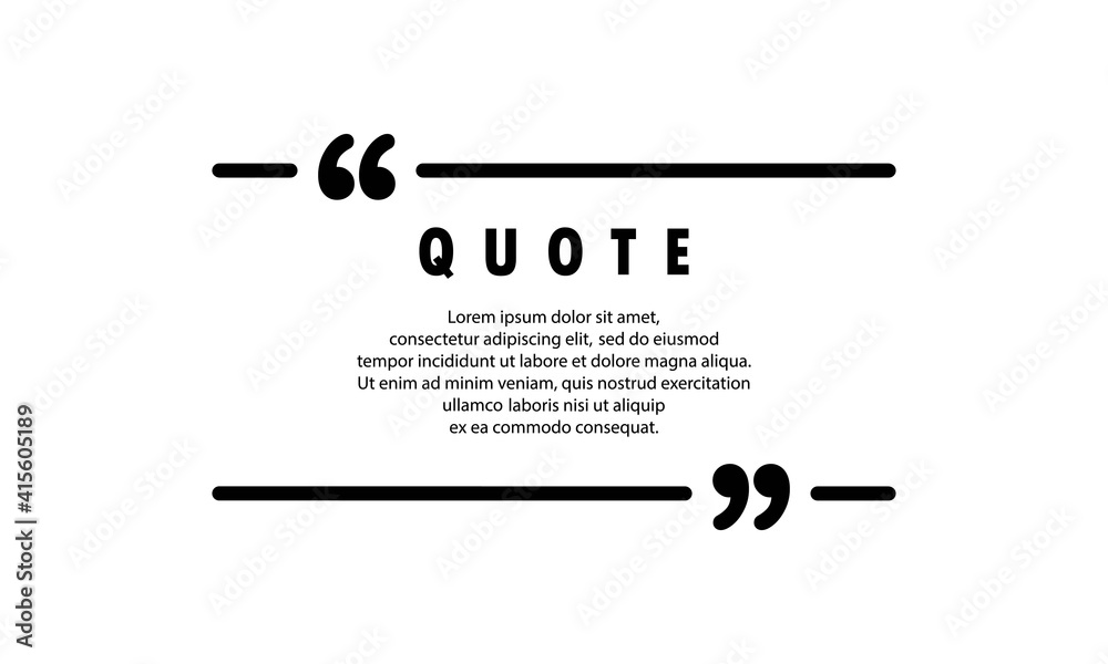 Quote icon. Quotemark outline, speech bubble, inverted commas or ...