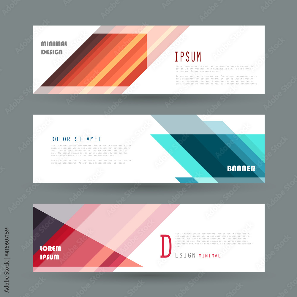 Vector horizontal banner template, abstract design