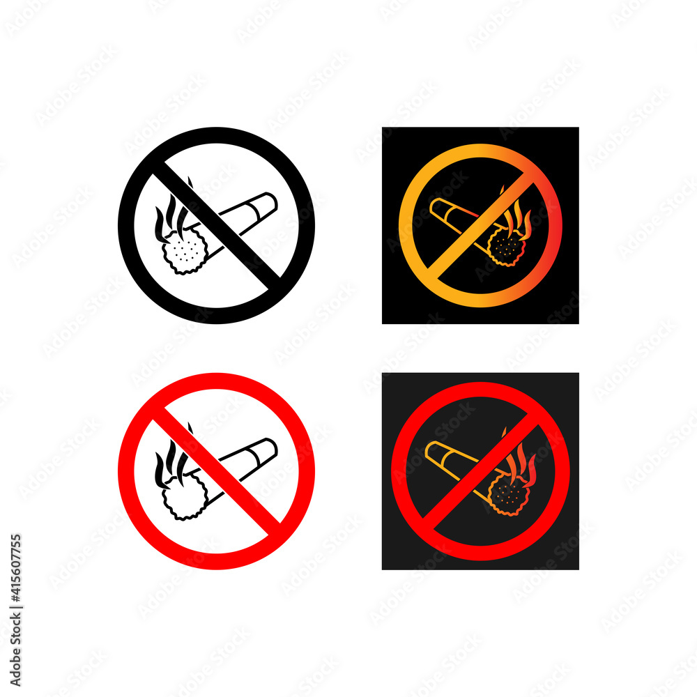 No smoking icon vector in trendy flat design No smoking icon vector in trendy flat design