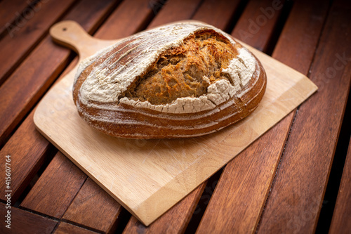 freshly baked bread, closeup homade, photo