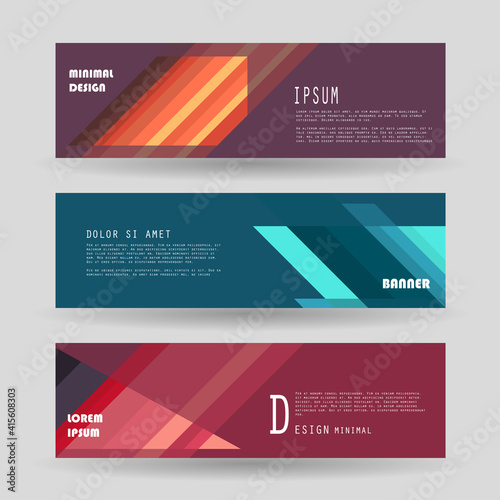 Vector horizontal banner template, abstract design