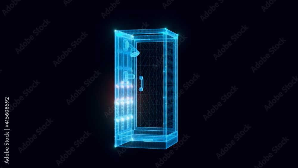 3d rendered illustration of Bath Room Shower Blue hologram rotating. High quality 3d illustration 3d rendered illustration of Bath Room Shower Blue hologram rotating. High quality 3d illustration