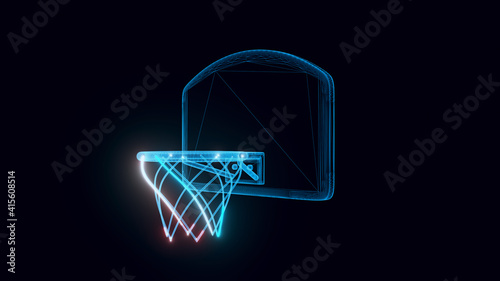 3d rendered illustration of basketball hoop hologram. High quality 3d illustration © 2rogan