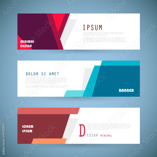 Vector horizontal banner template, abstract design