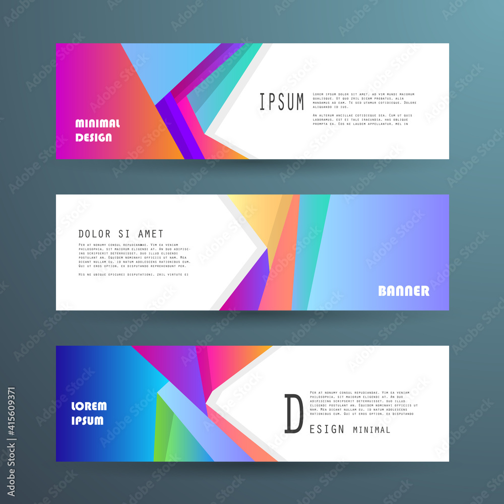 Vector horizontal banner template, abstract design Vector horizontal banner template, abstract design