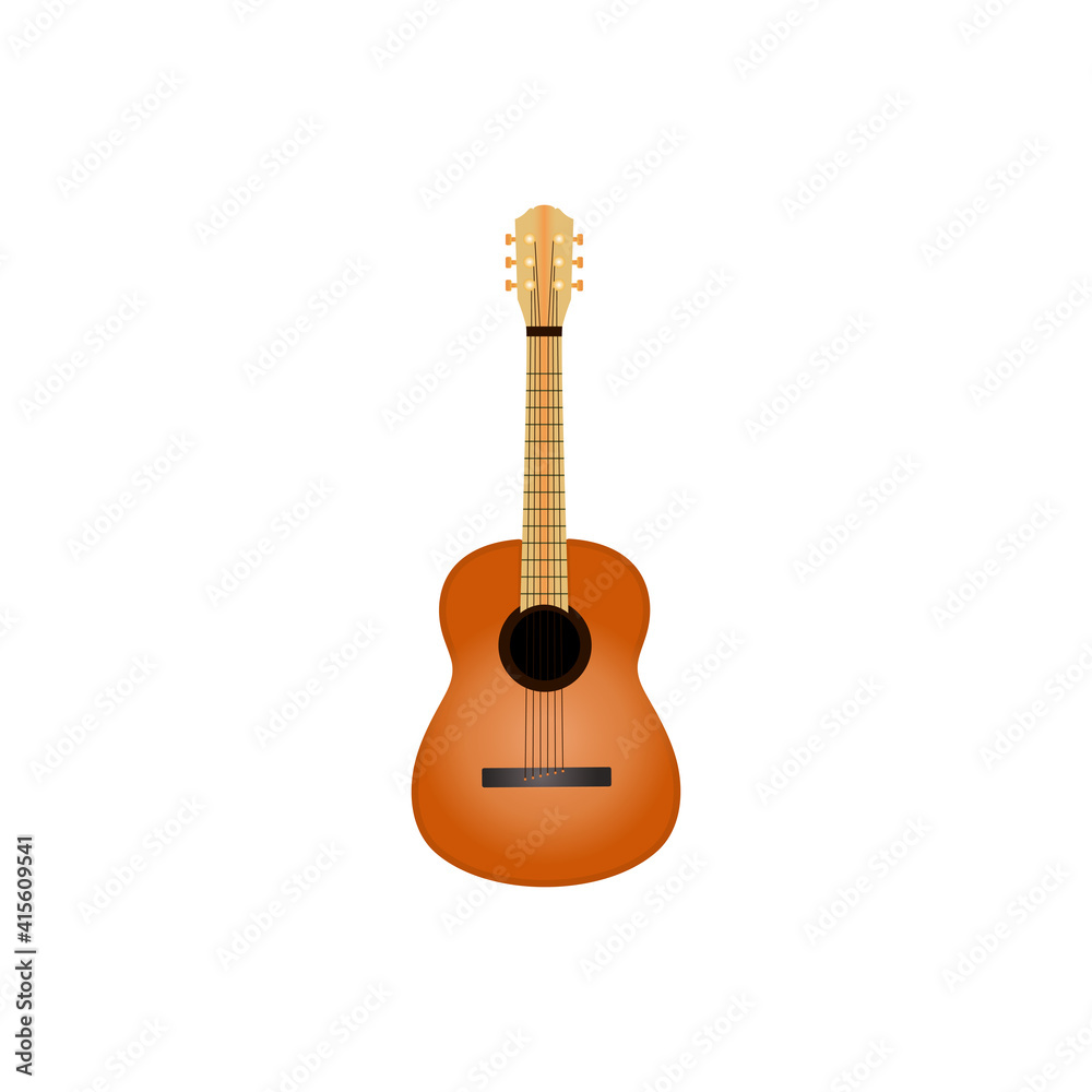 Vector illustration of an acoustic classical guitar. Flat design. Vector illustration of an acoustic classical guitar. Flat design.