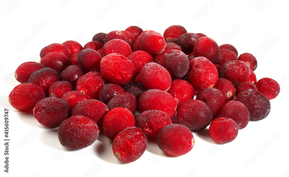 Frozen Cranberries isolated on white Background Frozen Cranberries isolated on white Background