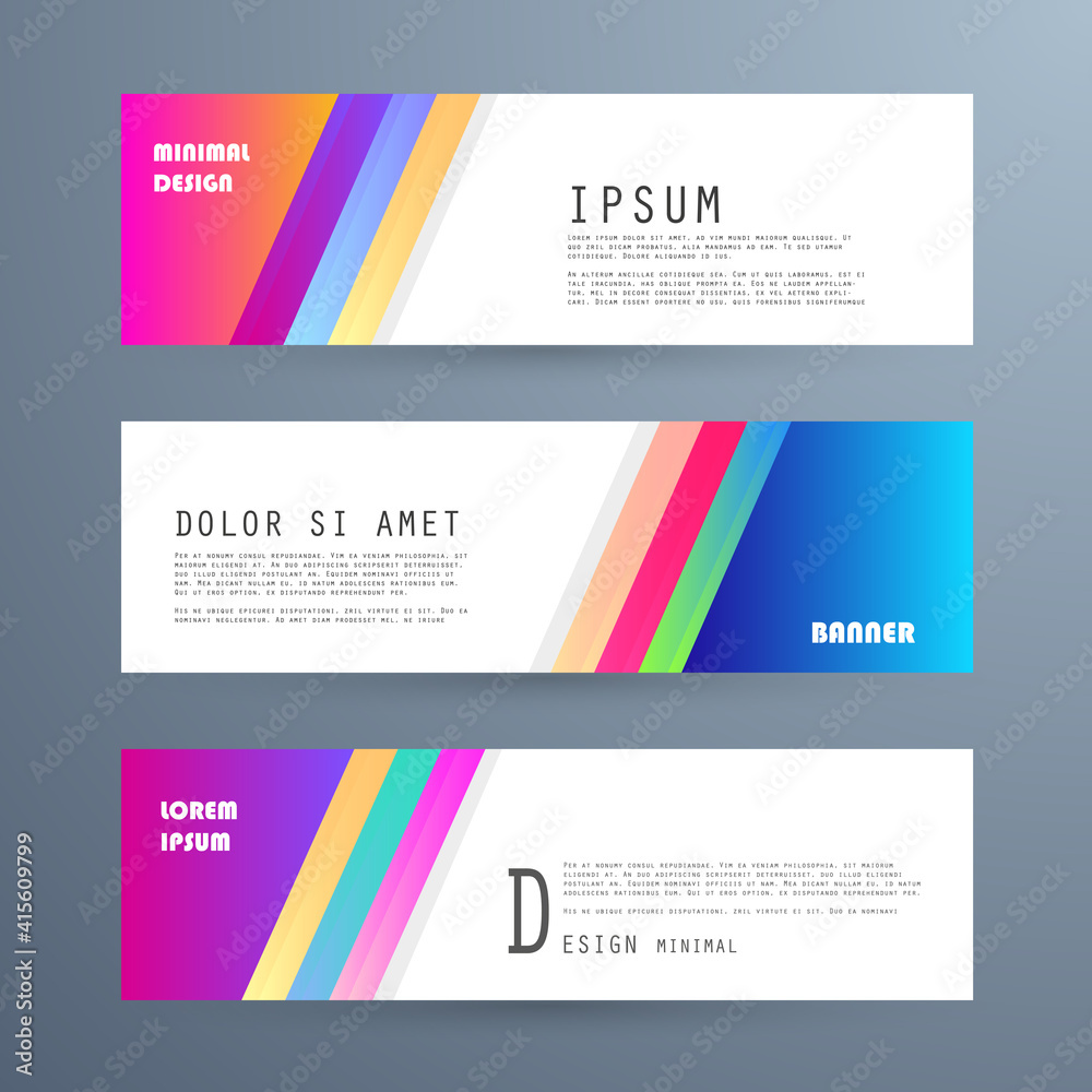 Fototapeta premium Vector horizontal banner template, abstract design