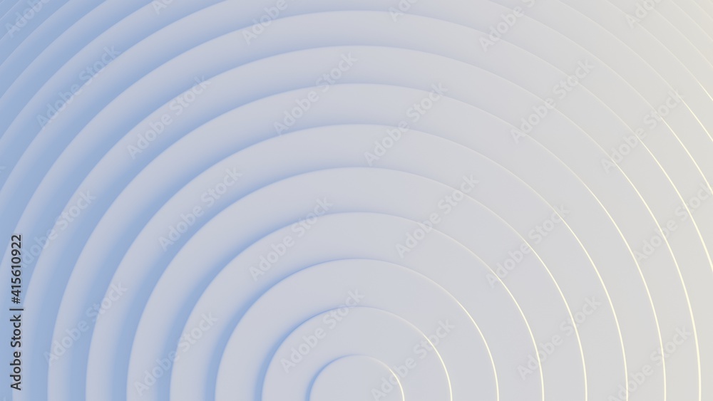 Concentric circles pattern on white and light blue. Clean, unobtrusive abstract background. Digital render. Concentric circles pattern on white and light blue. Clean, unobtrusive abstract background. Digital render.