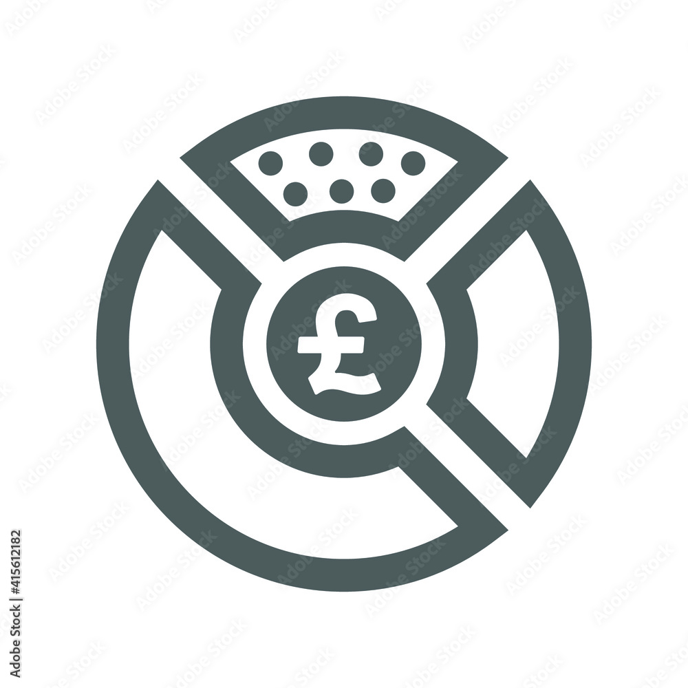 Statistics, analysis, pound sterling pie chart gray icon. Statistics, analysis, pound sterling pie chart gray icon.