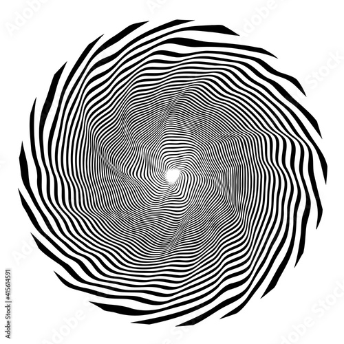 Vector spiral. Spiral. The concentric circles. The silhouette of the spiral. Effect, hypnosis, the symmetry of the spiral. Abstract background, design element.