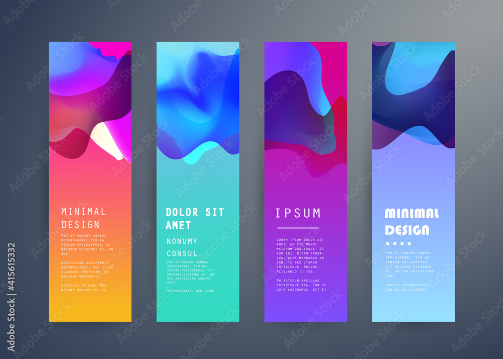 Set of abstract vector banners design. Collection of web banner template. modern template design for web, ads, flyer, poster with 3 different colors
 - obrazy, fototapety, plakaty 