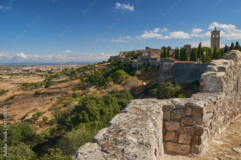 View of Trujillo (Caceres) from the old walls. Conquerors and monumental town.